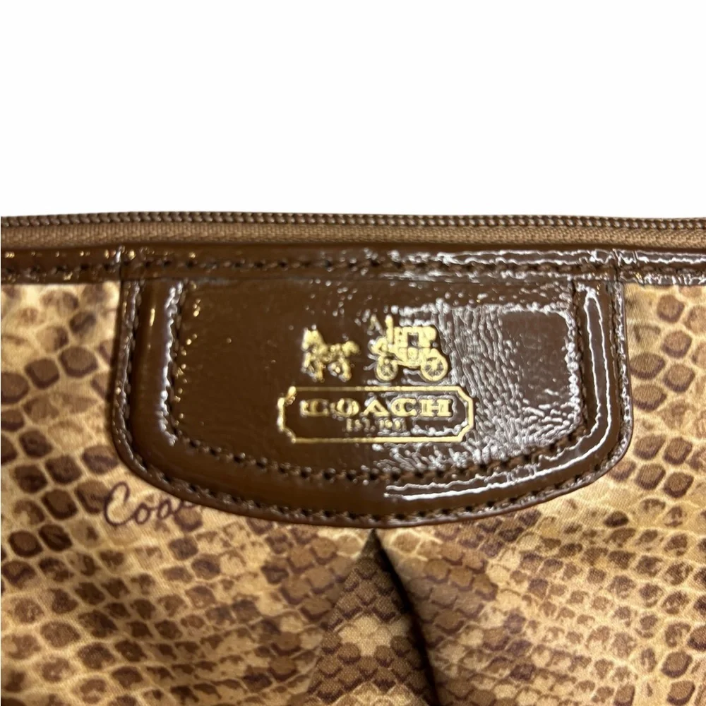 Coach Brown Snake Print Wristlet